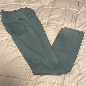 Mens Denim 7 for all Mankind Luxe Performance Slimmy Fit Green Jeans Size 34!
